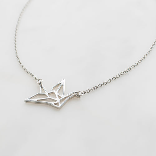 Silver Origami Necklace